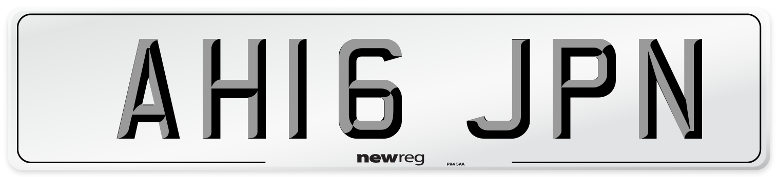 AH16 JPN Number Plate from New Reg